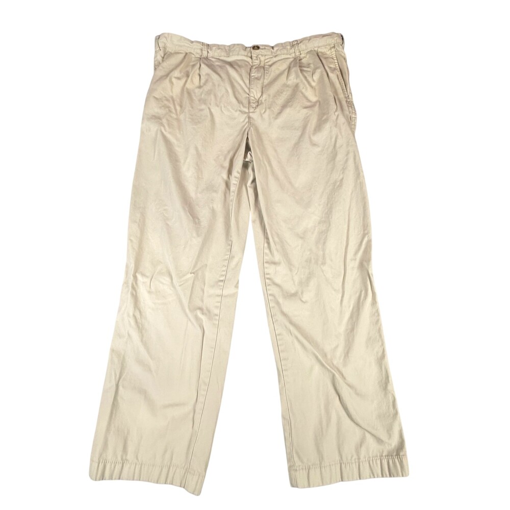 Tommy Hilfiger Pants Mens 42 Beige Cotton Straight Classic Mid Rise Flag Logo